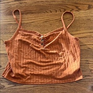 Topshop Rust Ribbed Camisole